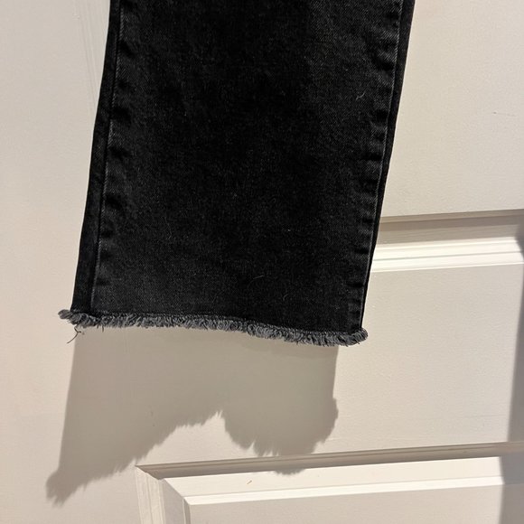 Massimo Dutti washed black cropped kick flare jeans, size 6 - Picture 5 of 7